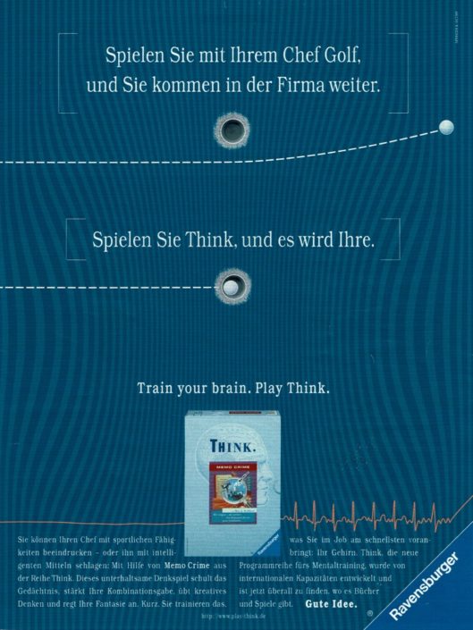 Ravensburger - B2C product advertising "THINK-Mentaltrainer" I Motive: "Golf" I Agency: Springer & Jacoby